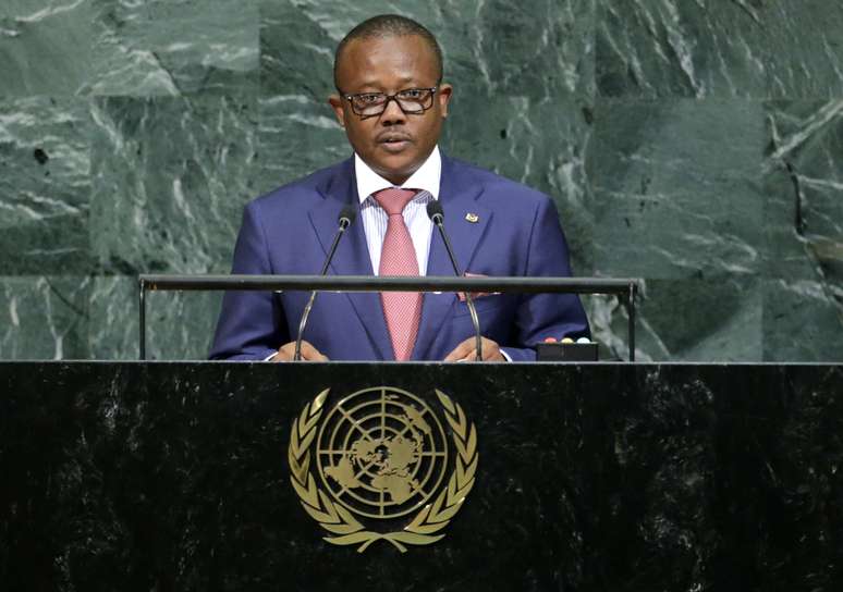O presidente eleito da Guin&eacute;-Bissau, Umaro Sissoco Embal&oacute;, em foto durante discurso na 72&ordf; Assembleia Geral das Na&ccedil;&otilde;es Unidas, na sede da ONU em Nova York, EUA, quando ainda era premi&ecirc; da Guin&eacute;-Bissau. 21/09/2017. REUTERS/Eduardo Munoz