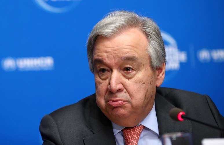 O secretário-geral das Nações Unidas, António Guterres, participa de uma coletiva de imprensa em Genebra, Suíça. 17/12/2019. REUTERS/Denis Balibouse