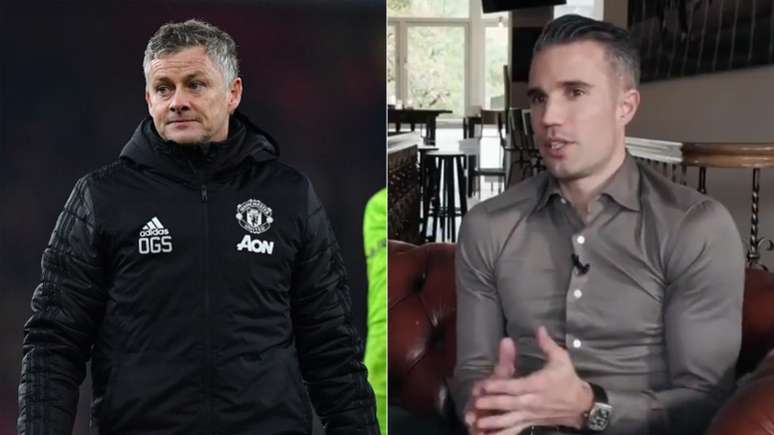 Ex-jogadores do Manchester United, Solskjaer e Van Persie trocam farpas (Fotos: AFP e Twitter/Van Persie)