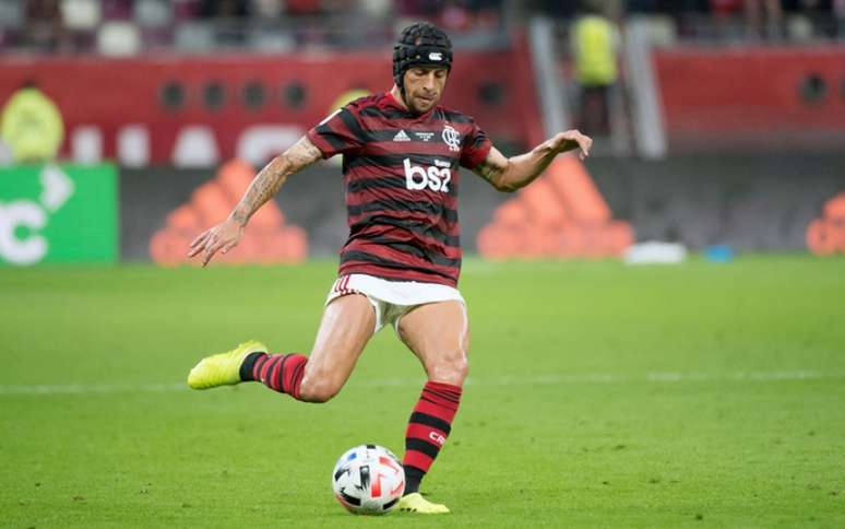 Banco BS2 expõe sua marca no uniforme do Flamengo desde abril de 2019 (Foto: Alexandre Vidal / Flamengo)