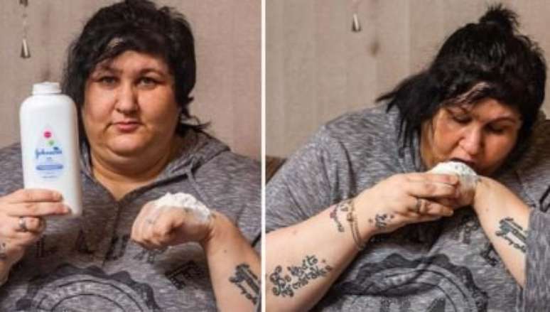 Mulher que come talco há 15 anos é diagnosticada com Síndrome de Pica - Foto: Reprodução/Daily Mail