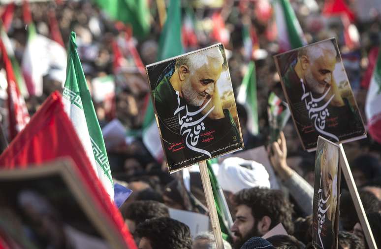 Funeral do general Qassem Soleimani, em Teerã, capital do Irã