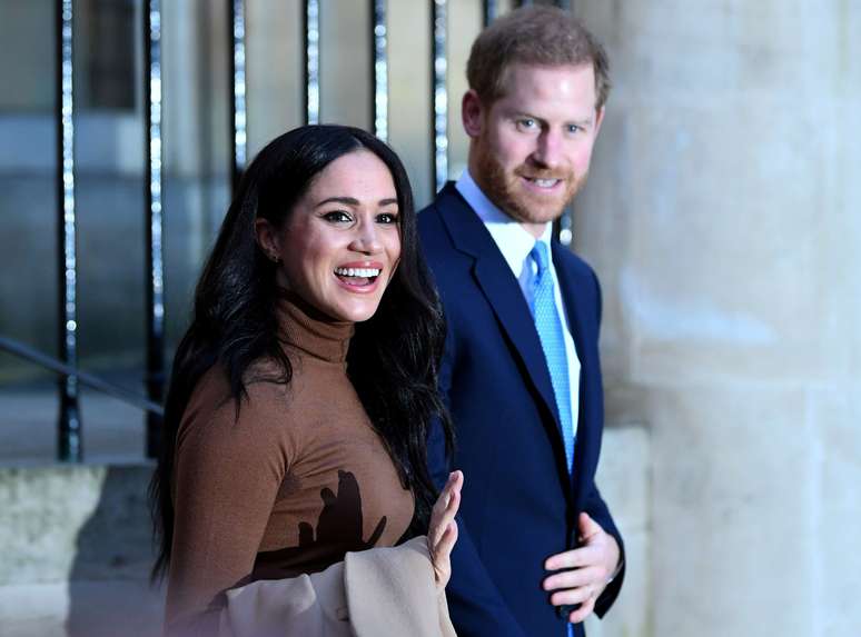 Príncipe Harry e Meghan Markle durante visita à Casa do Canadá, em Londres
07/01/2020 Daniel Leal-Olivas/Pool via REUTERS