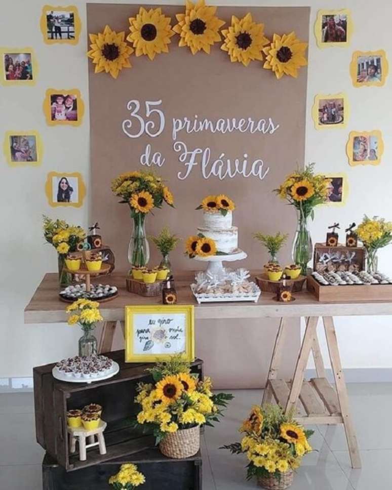 7. Festa de aniversário tema girassol para se inspirar. Fonte: Pinterest