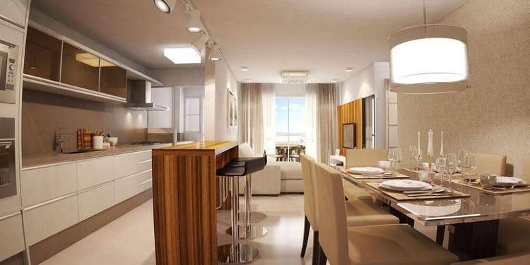 7. Alguns tipos de lumin&aacute;ria de LED s&atilde;o f&aacute;ceis de combinar com outros modelos de lumin&aacute;ria para cozinha.