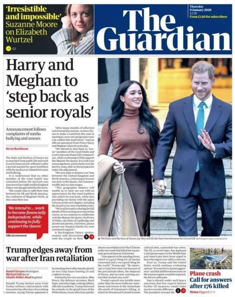 The Guardian dedicou quase a capa inteira aos dois