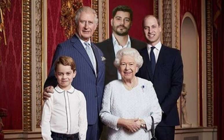 Evaristo Costa posta montagem com a família real do Reino Unido.