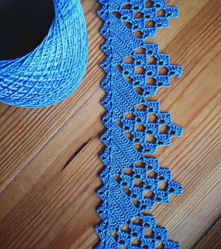72. Bico de crochê azul – Foto: Pinterest