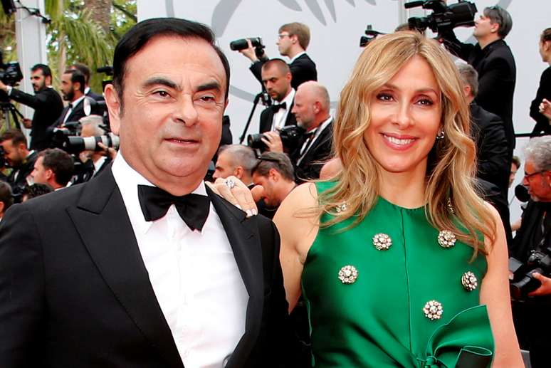 Carlos Ghosn e sua esposa, Carole.