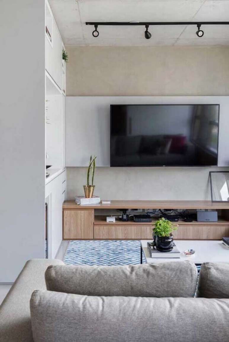 1. O rack com painel é um móvel indispensável para a sua sala – Foto: Ideias Decor