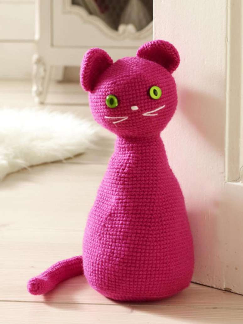 33. Peso de porta de croch&ecirc; cor de rosa &ndash; Foto: Wunderweib