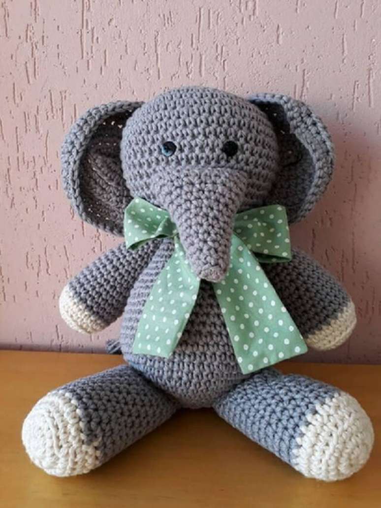 55. Peso de porta de croch&ecirc; de elefante &ndash; Foto: Pinterest