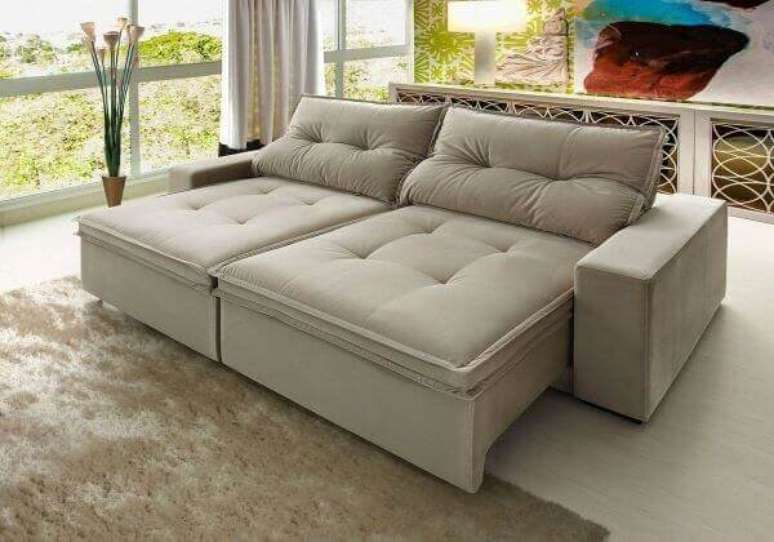 62. Modelo de sofá retrátil e reclinável branco. Fonte: Pinterest