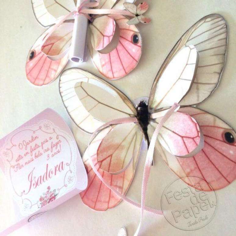 54. Convite de aniversário infantil borboletas – Foto: Pinterest