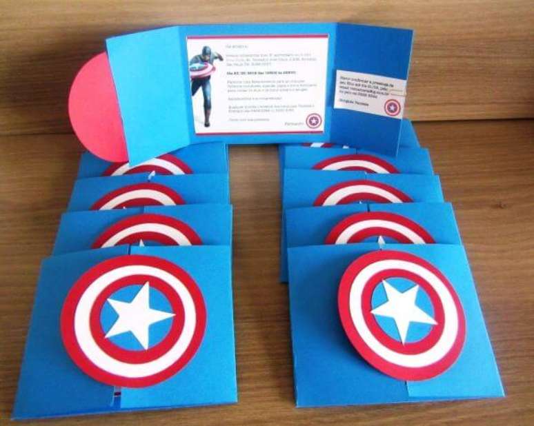 55. Convite de aniversário infantil capitão america – Foto: Pinterest