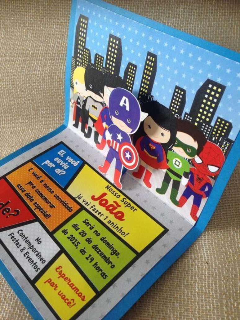 26. Convite de aniversário infantil de super heróis – Foto: Elo7