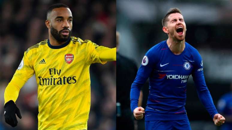 Lacazette e Jorginho são os destaques de Arsenal e Chelsea (Fotos: Reprodução)