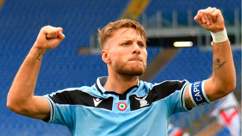 Immobile marcou três gols contra a Sampdoria e agora tem 23 no Campeonato Italiano (Alberto PIZZOLI / AFP)