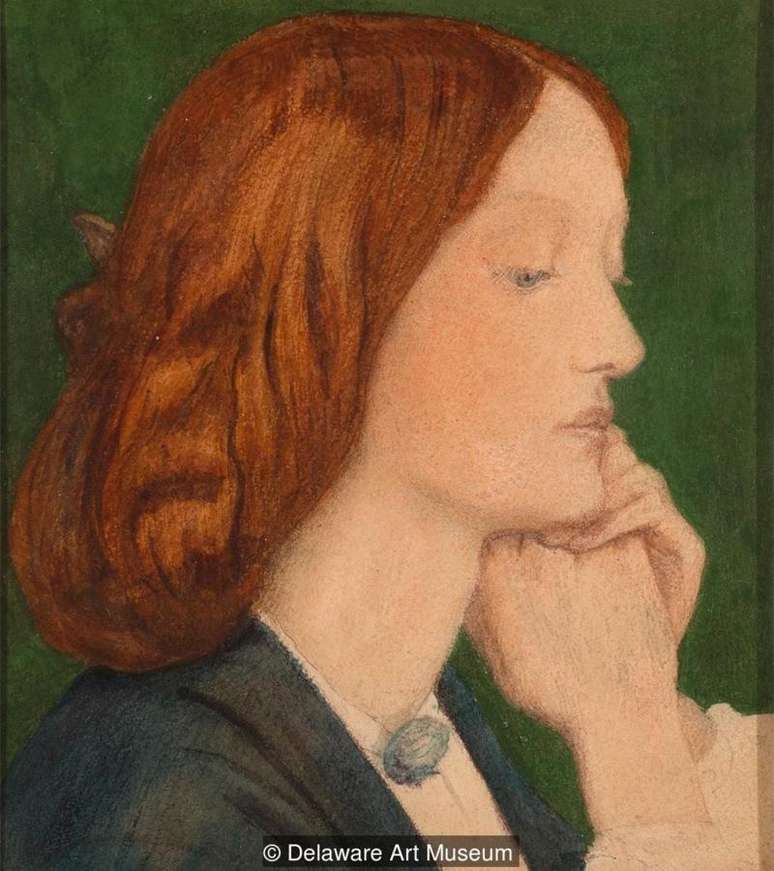 Elizabeth Siddal em obra de Dante Gabriel Rossetti (1852), hoje em exposição na National Portrait Gallery, em Londres