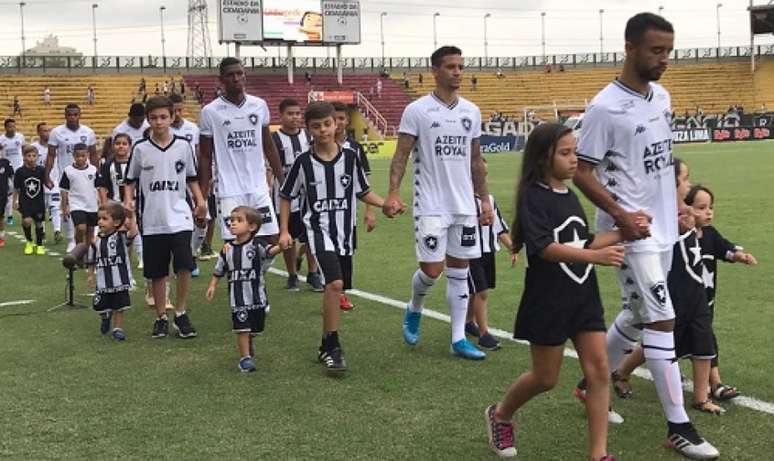 Jogadores do Botafogo no Raulino de Oliveira (Foto: Divulgação/Botafogo)