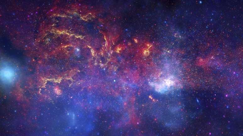 O Universo que podemos ver atualmente é composto de aglomerados de partículas, poeira, estrelas, buracos negros, galáxias e radiação