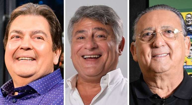 Faustão, Cléber Machado e Galvão Bueno: apresentadores já passaram pela TV Gazeta.