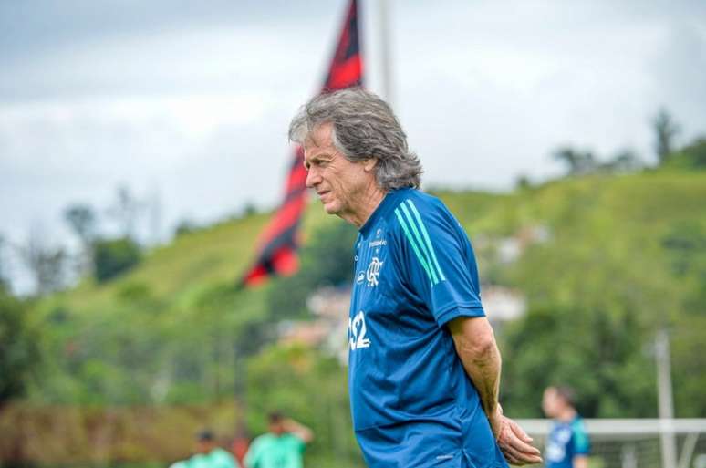 Jorge Jesus voltou ao Ninho do Urubu no último dia 20 (Foto: Marcelo Cortes / Flamengo)