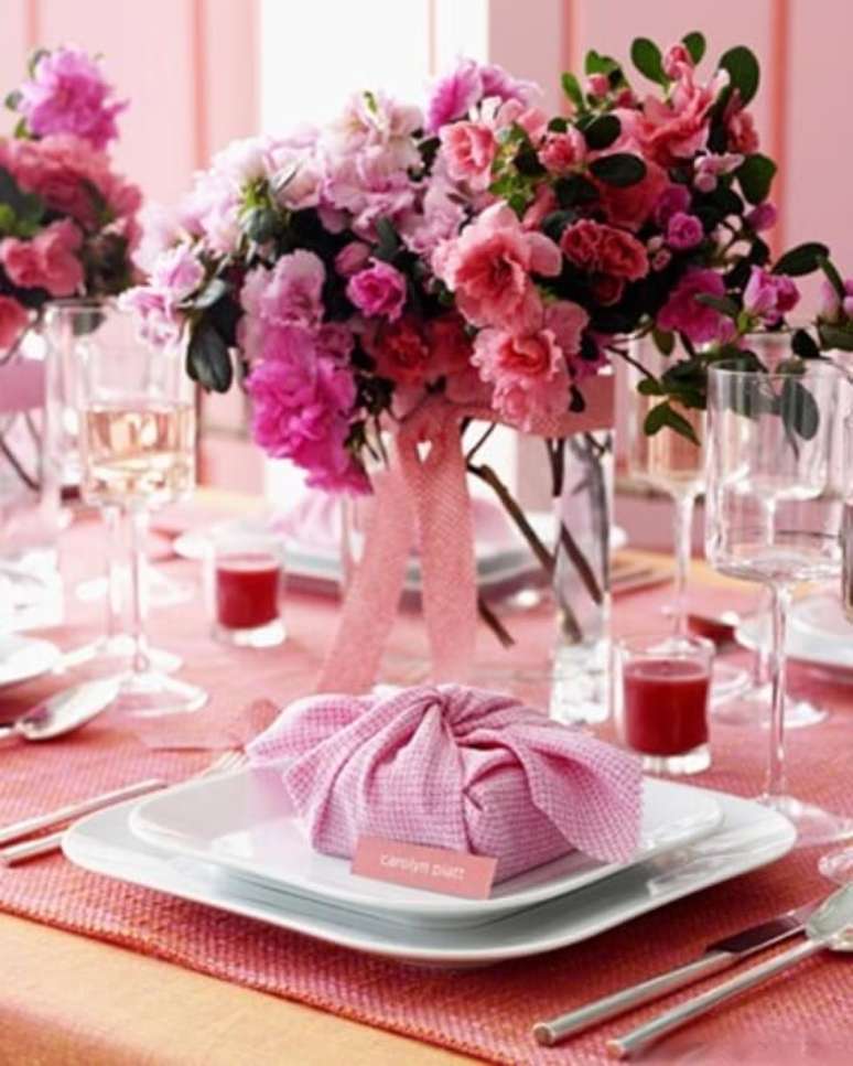 51. Lembrancinha de mesa para festa de aniversário em tons de rosa – Foto: Pinterest