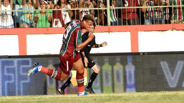 Felippe Cardoso comemora o gol marcado contra o Bangu (Foto: Mailson Santana/Fluminense FC)