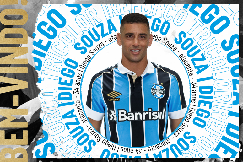 Diego Souza é o sétimo reforço do Grêmio para 2020 (Foto: Divulgação/Grêmio)