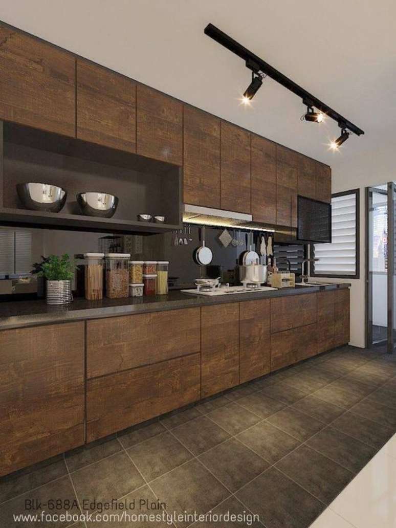 48. Cores para cozinha marrom – Foto: Home Style interior design