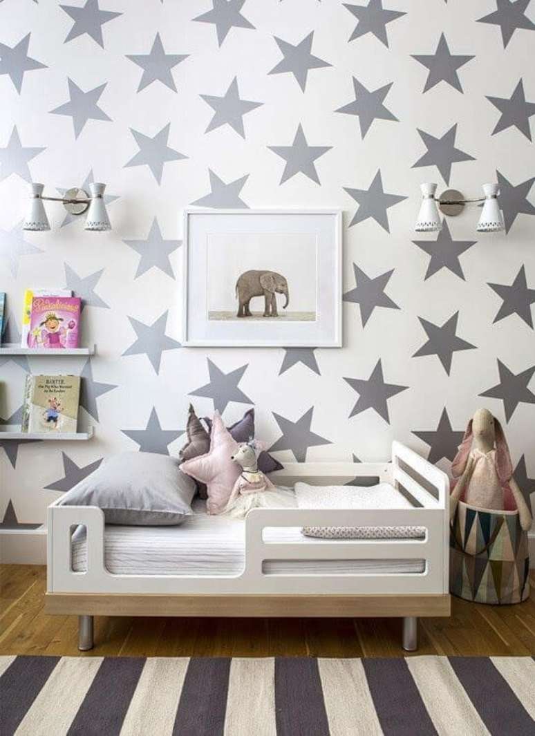 67. Papel de parede de estrela decorada – Foto: Dicas para mamães