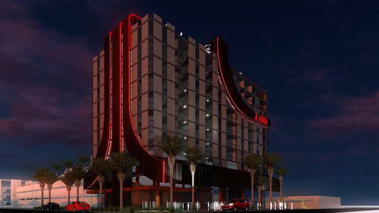O projeto do Atari Hotel, que irá construir a sua primeira unidade em Phoenix, no Arizona.