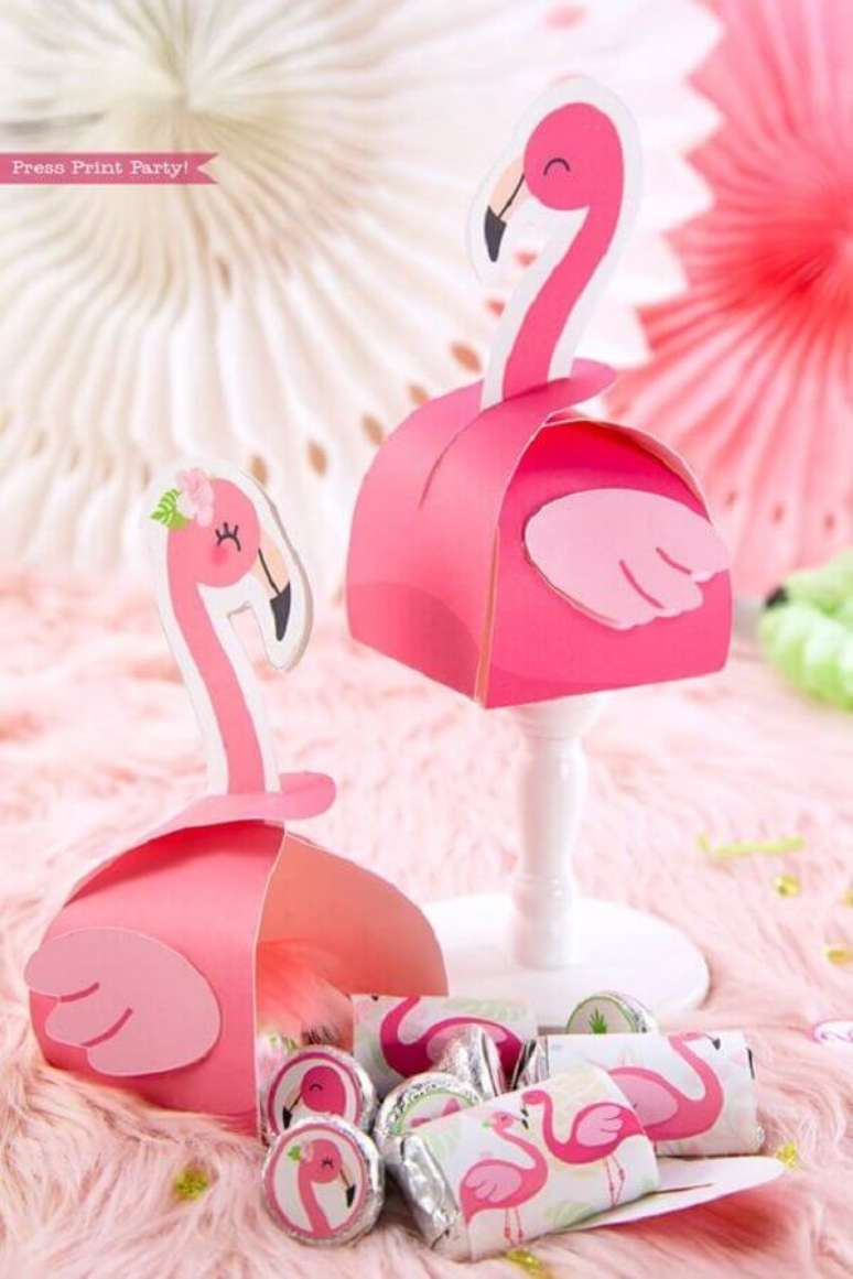 23. Ideia de embalagem super delicada para festa de aniversário de flamingo – Foto: Press Print Party!