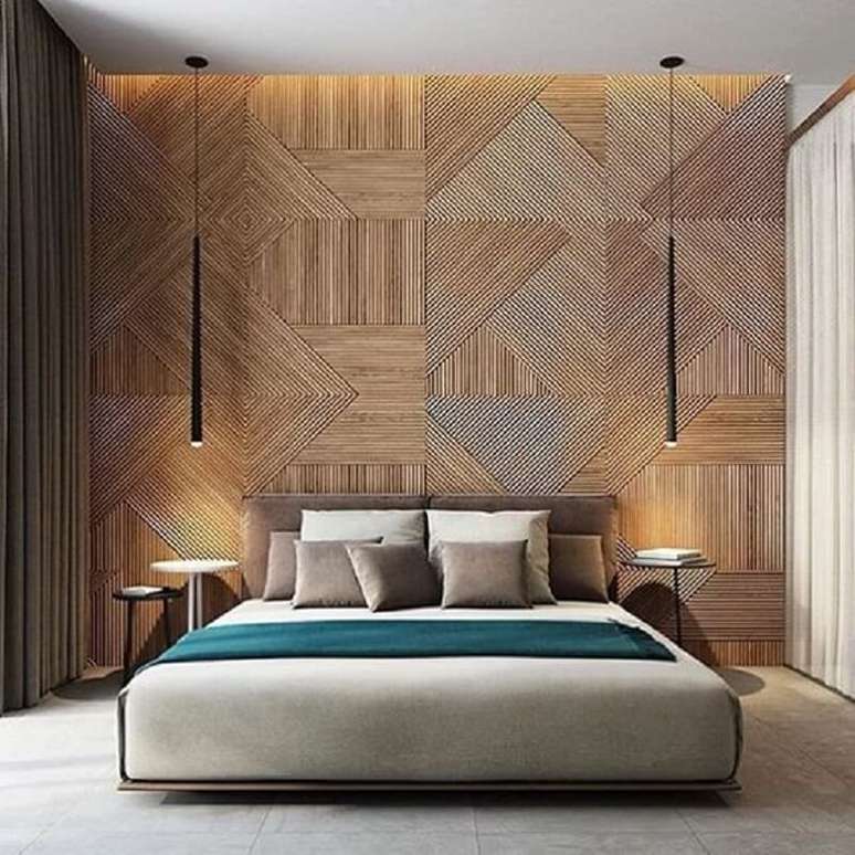 57. O design minimalista das lumin&aacute;rias de teto para quarto ganharam bastante destaque na decora&ccedil;&atilde;o &ndash; Foto: Tile Design Gallery