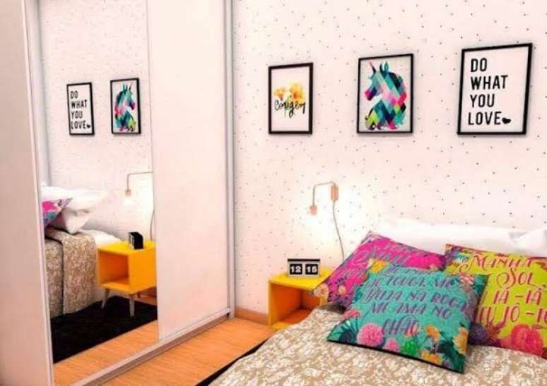 73- Modelos de quadros para quarto com frases e imagens criativas. Fonte: Let&iacute;cia Breda