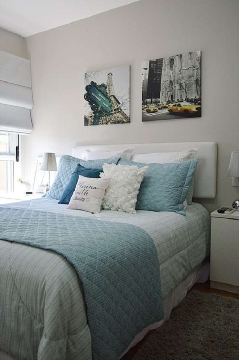 56- As fotografias s&atilde;o &oacute;timas op&ccedil;&otilde;es para fazer quadros para quarto. Fonte: Achados de decora&ccedil;&atilde;o