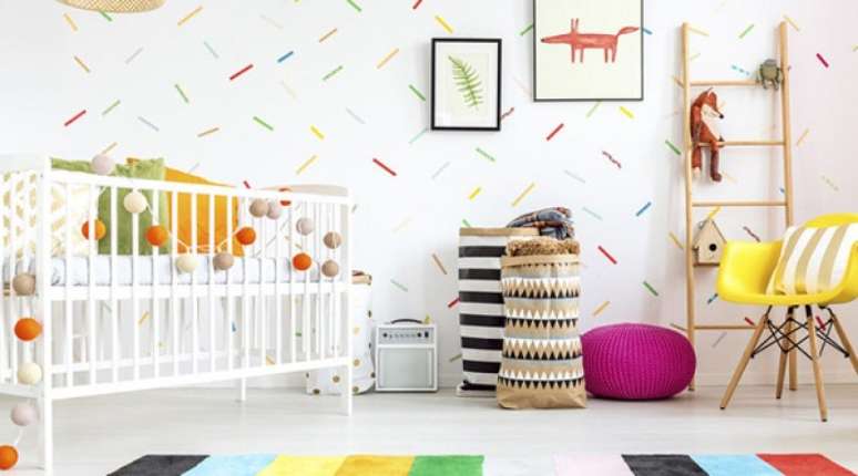 34- Para dormit&oacute;rios de crian&ccedil;as, os quadros para quarto devem ser em tons claros e suaves. Fonte: Ideias Decor