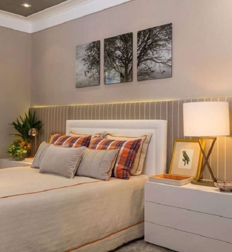 64- O conjunto de quadros para quarto forma uma imagem &uacute;nica. Fonte: Pinterest