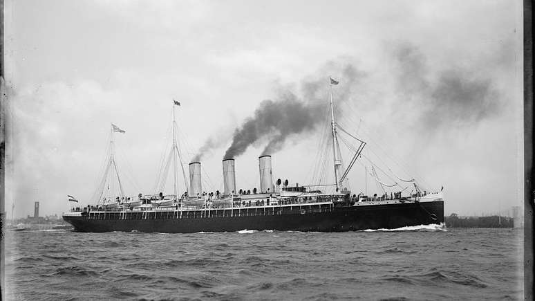 O navio Augusta Victoria, no qual Nellie Bly partiu rumo &agrave; Inglaterra em 1889, na primeira etapa de sua viagem ao redor do mundo