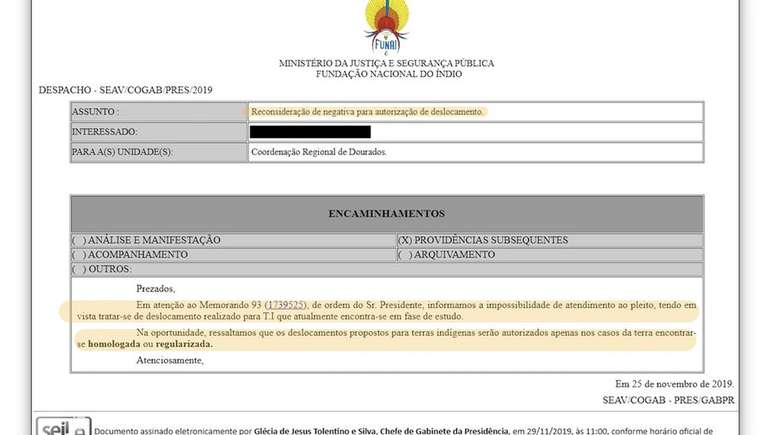 Documento da Funai