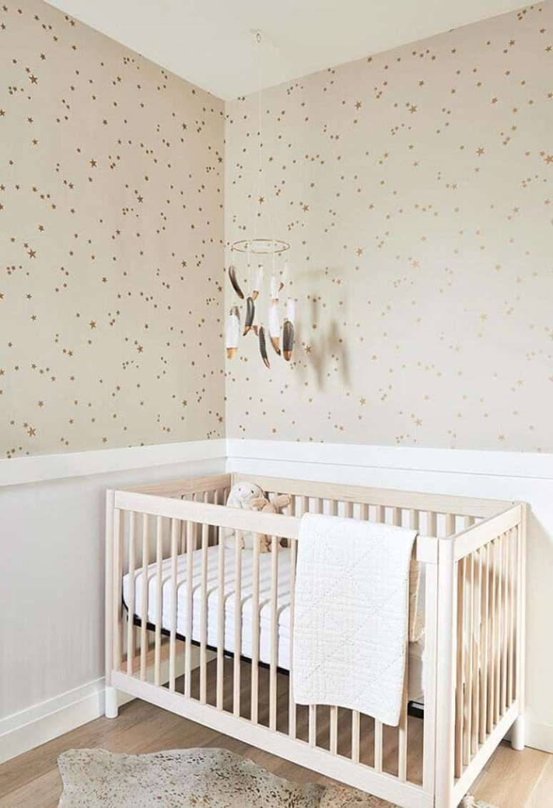 5. O tamanho do quarto influencia na escolha de cores e estampas para o papel de parede para quarto de bebê – Foto: Houzz