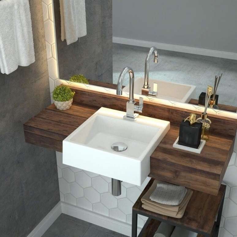 10. Modelo de cuba para banheiro de semi encaixe. Fonte: Madeira Madeira