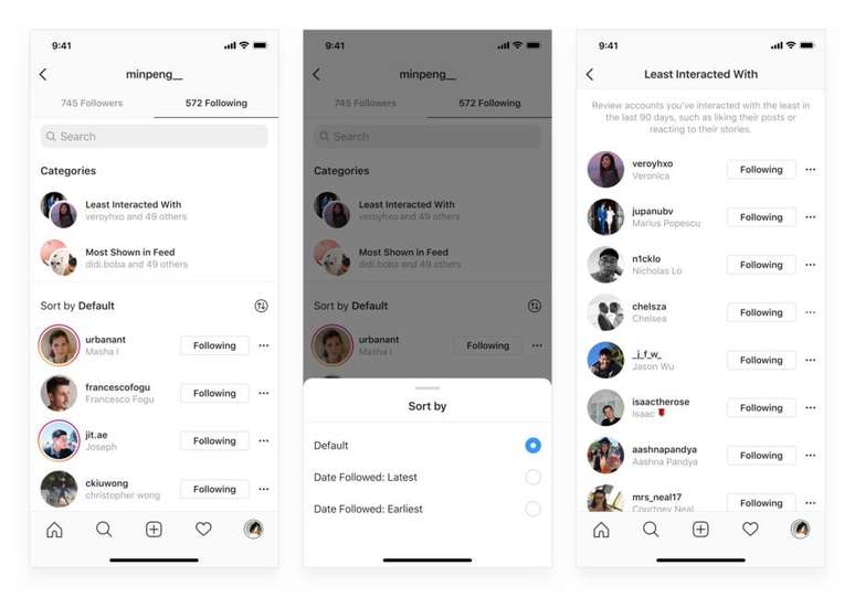 Atualização do Instagram permite usuário acessar lista de contatos por categorias 