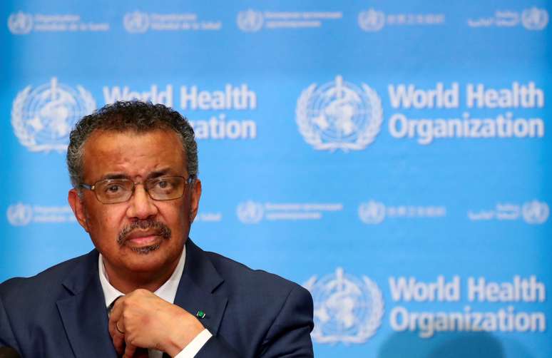 Diretor-geral da OMS, Tedros Adhanom Ghebreyesus, durante entrevista coletiva em Genebra
06/02/2020 REUTERS/Denis Balibouse