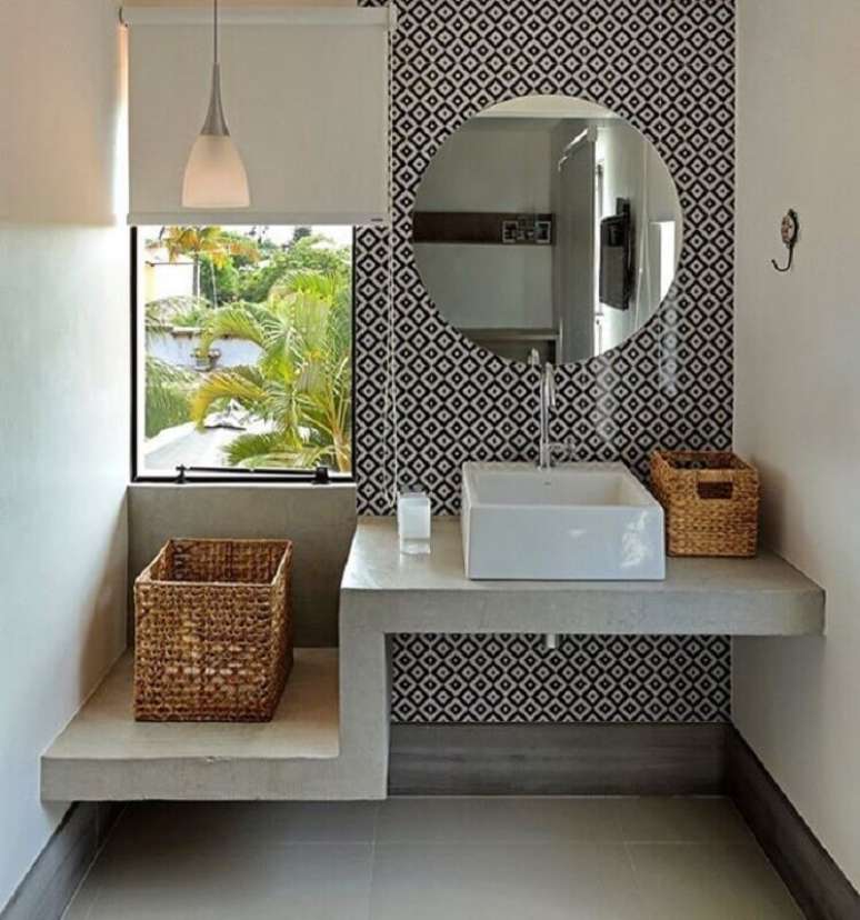 2. Escolha um modelo de bancada de banheiro que traga mais funcionalidade ao espaço – Foto: Pinterest