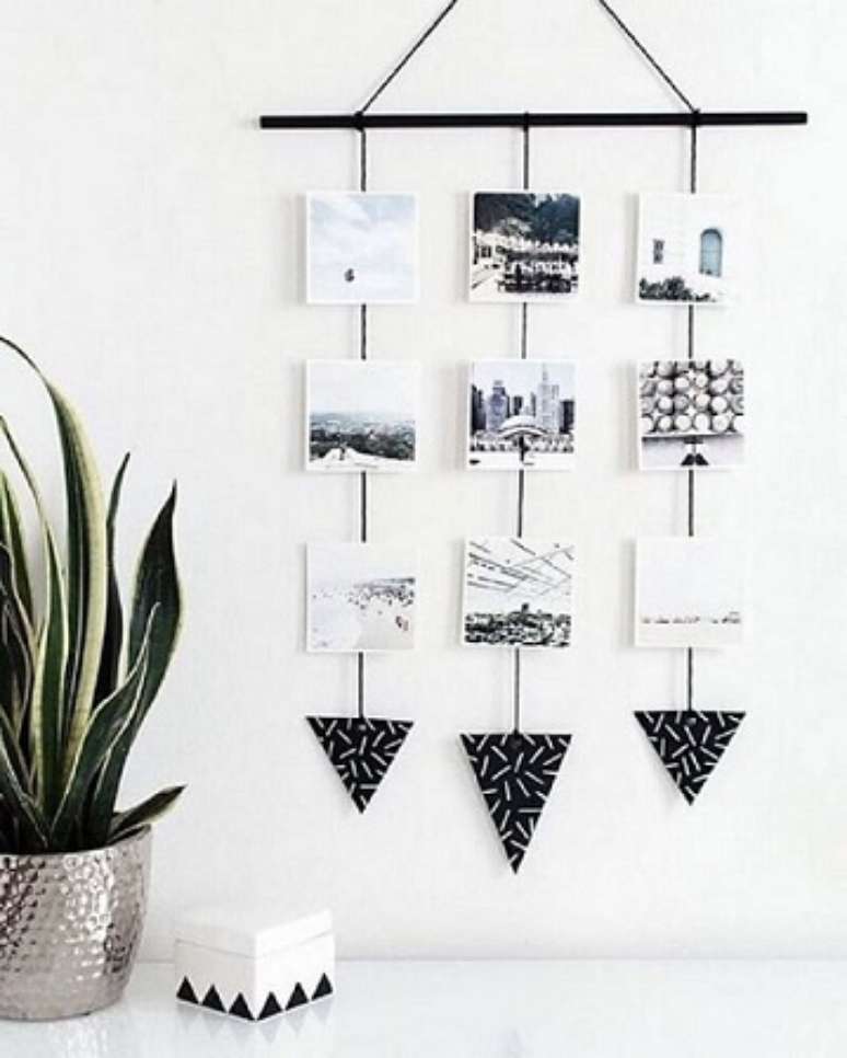 41. Mais um modelo lind&iacute;ssimo de varal de fotos