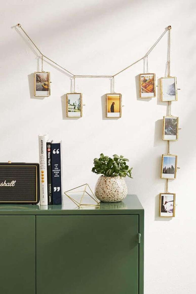 59. Varal de fotos na decora&ccedil;&atilde;o de casa &ndash; Via: Pinterest