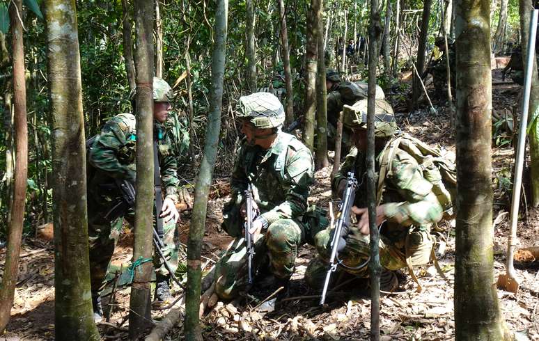 Militares colombianos participam de operação de erradicação de plantação de coca
10/09/2019
REUTERS/Luis Jaime Acosta
