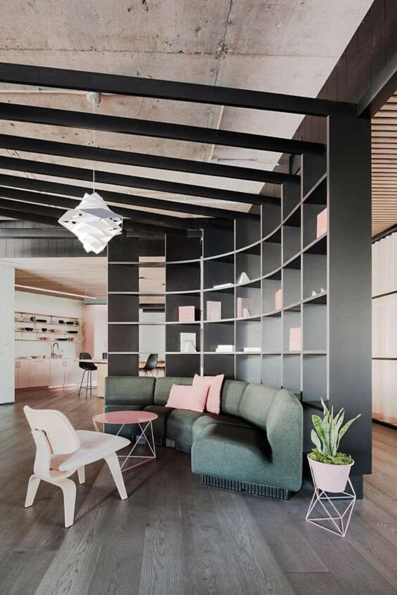 26. Sof&aacute; para escrit&oacute;rio moderno e verde &ndash; Via: Design Milk